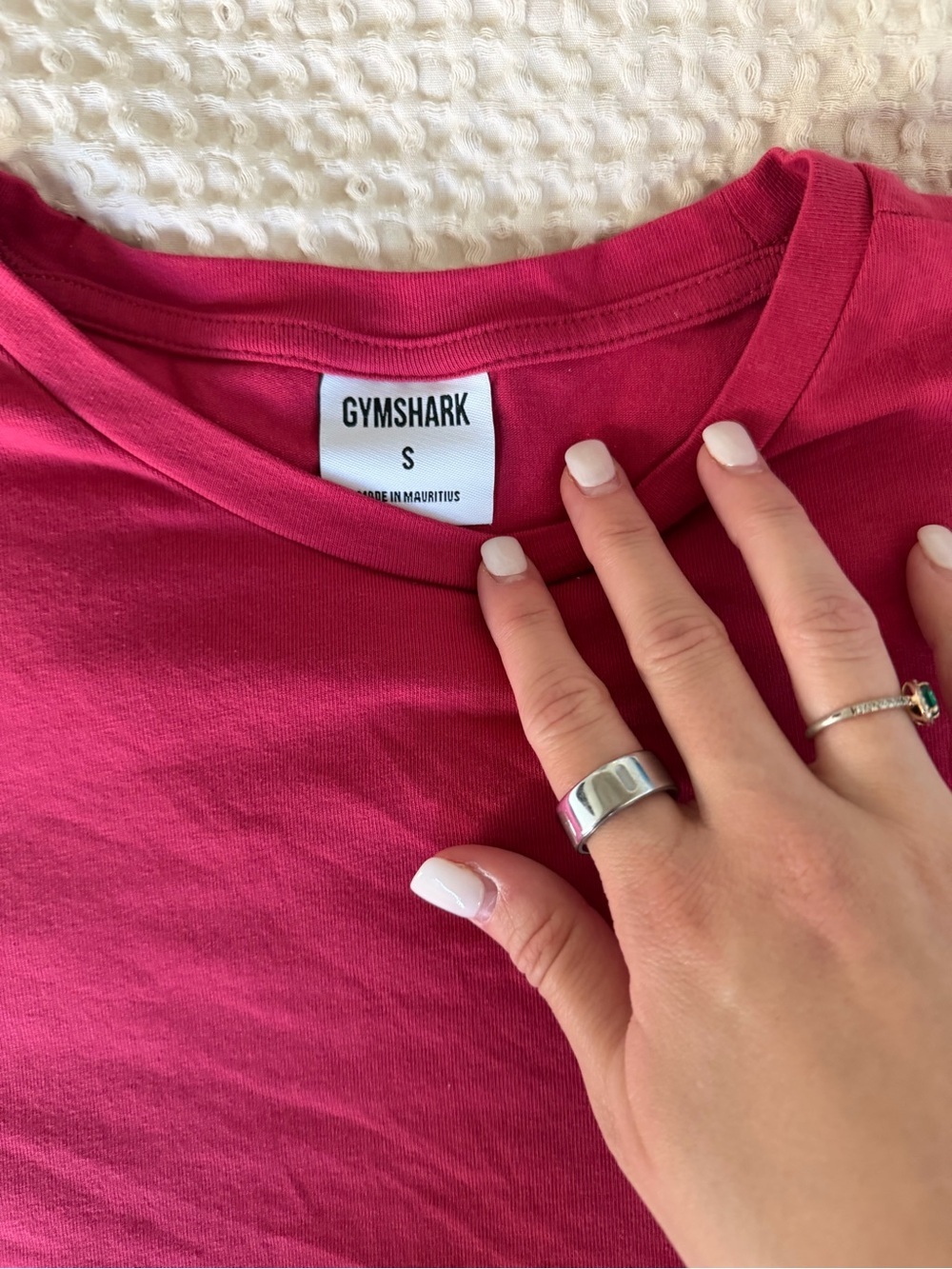 Gymshark Raspberry Pink Cropped Tee - Picture 2 of 3